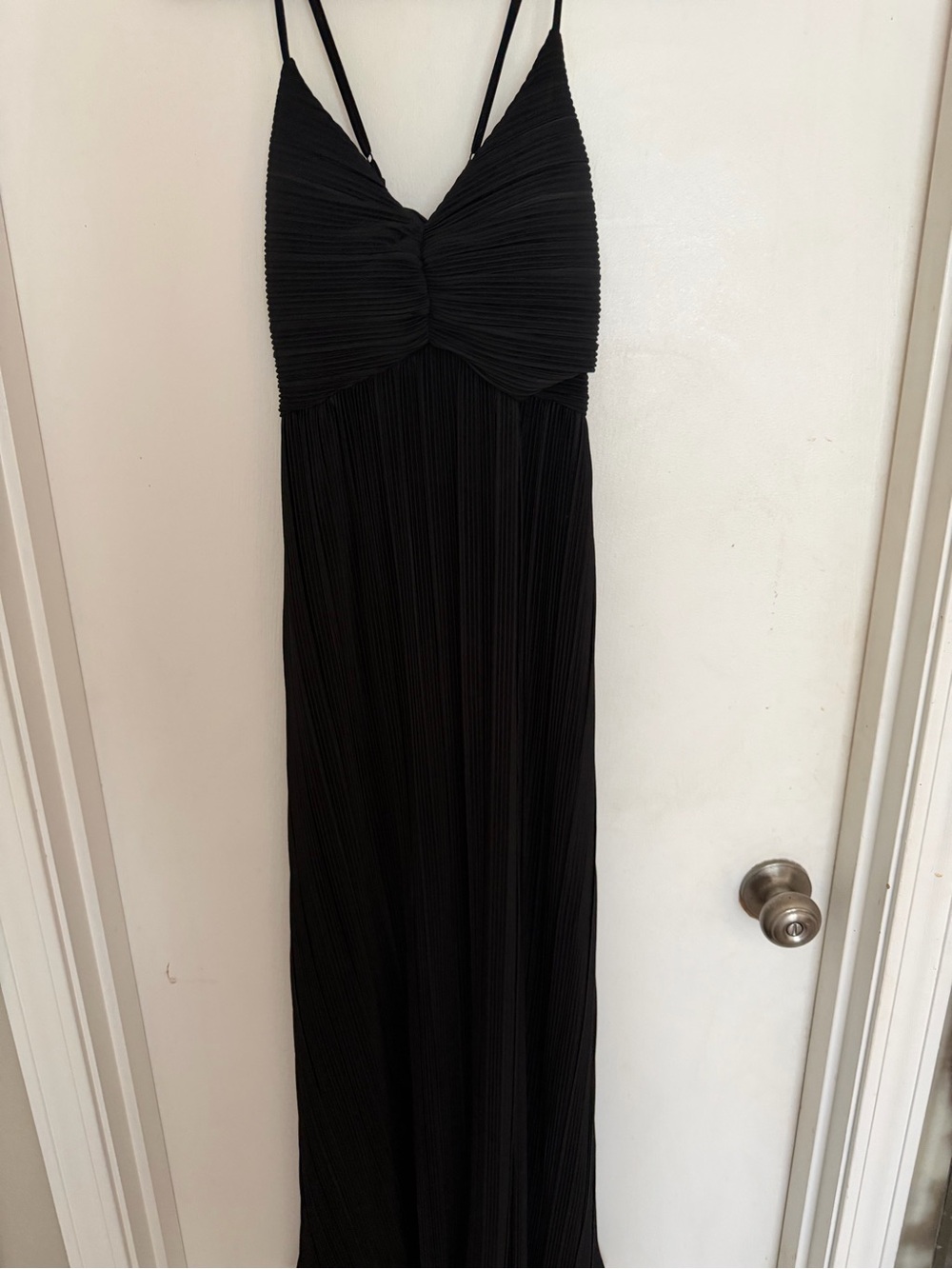 A New Day Black Pleated Maxi Dress - small/Black.